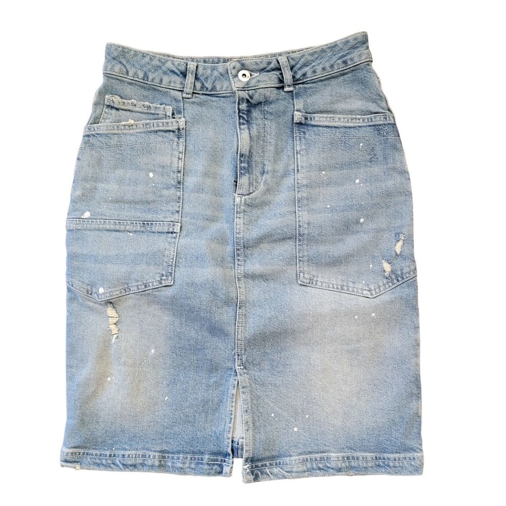 Anthropologie Pilcro and The Letterpress Jean Skirt Knee Length